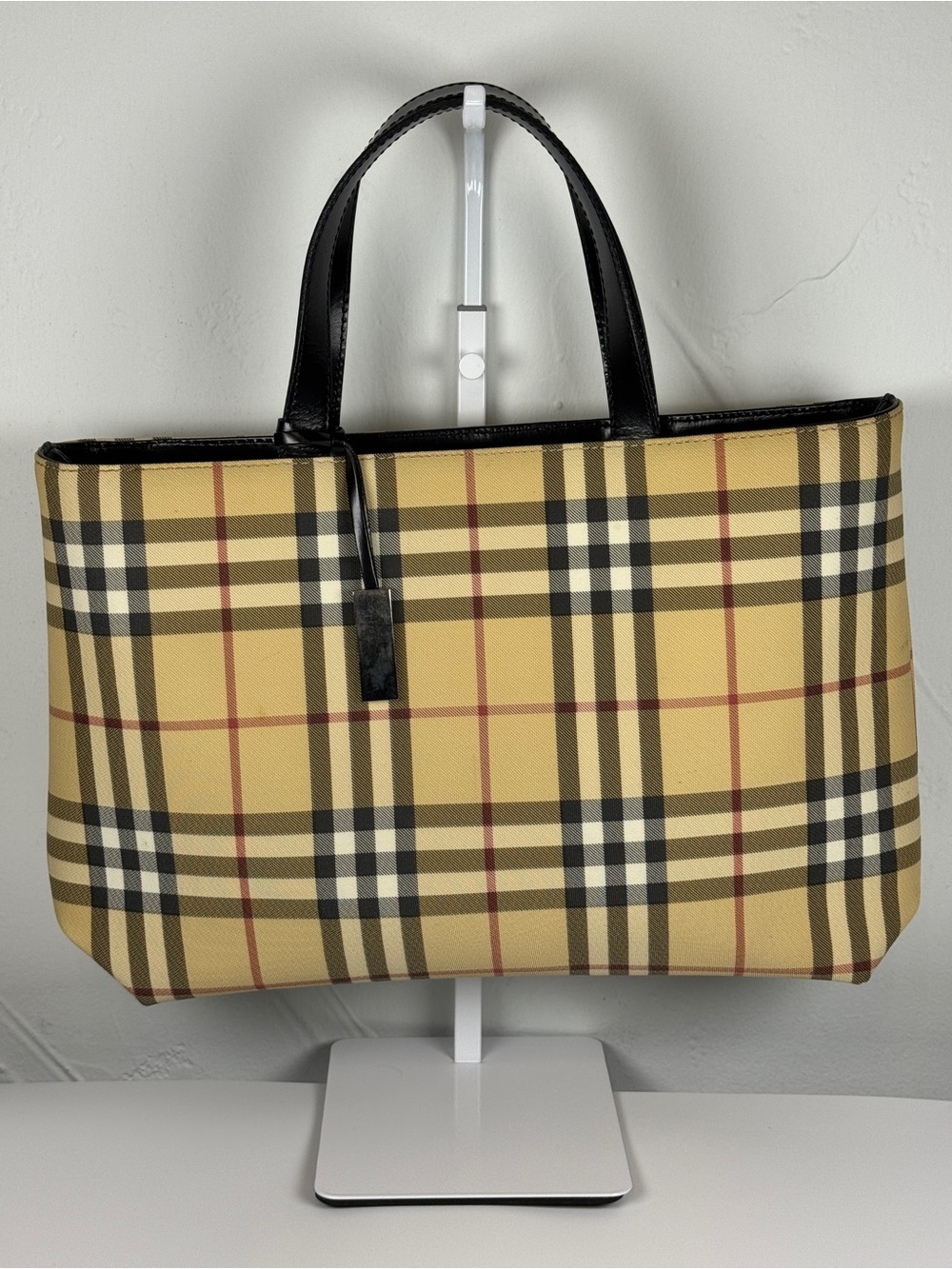 Burberry Nova check Leather-Trim Tote